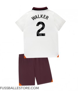 Günstige Manchester City Kyle Walker #2 Auswärts Trikotsatzt Kinder 2023-24 Kurzarm (+ Kurze Hosen)
